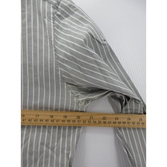 Aquas cutum Shirt 15 1/2 Button Down French Cuff Striped Preppy Medium - Picture 5 of 12